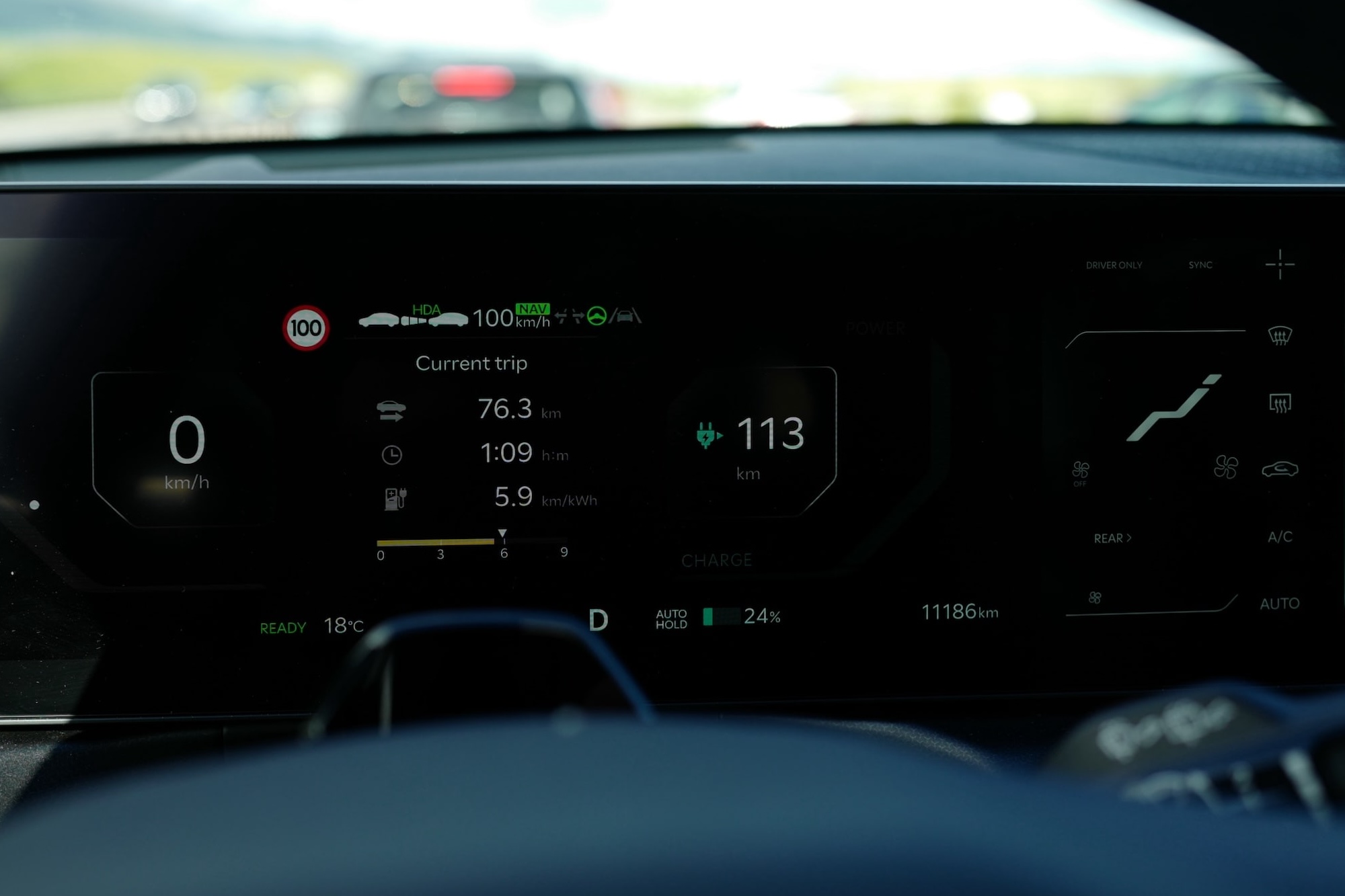 Kia EV9 cluster screen