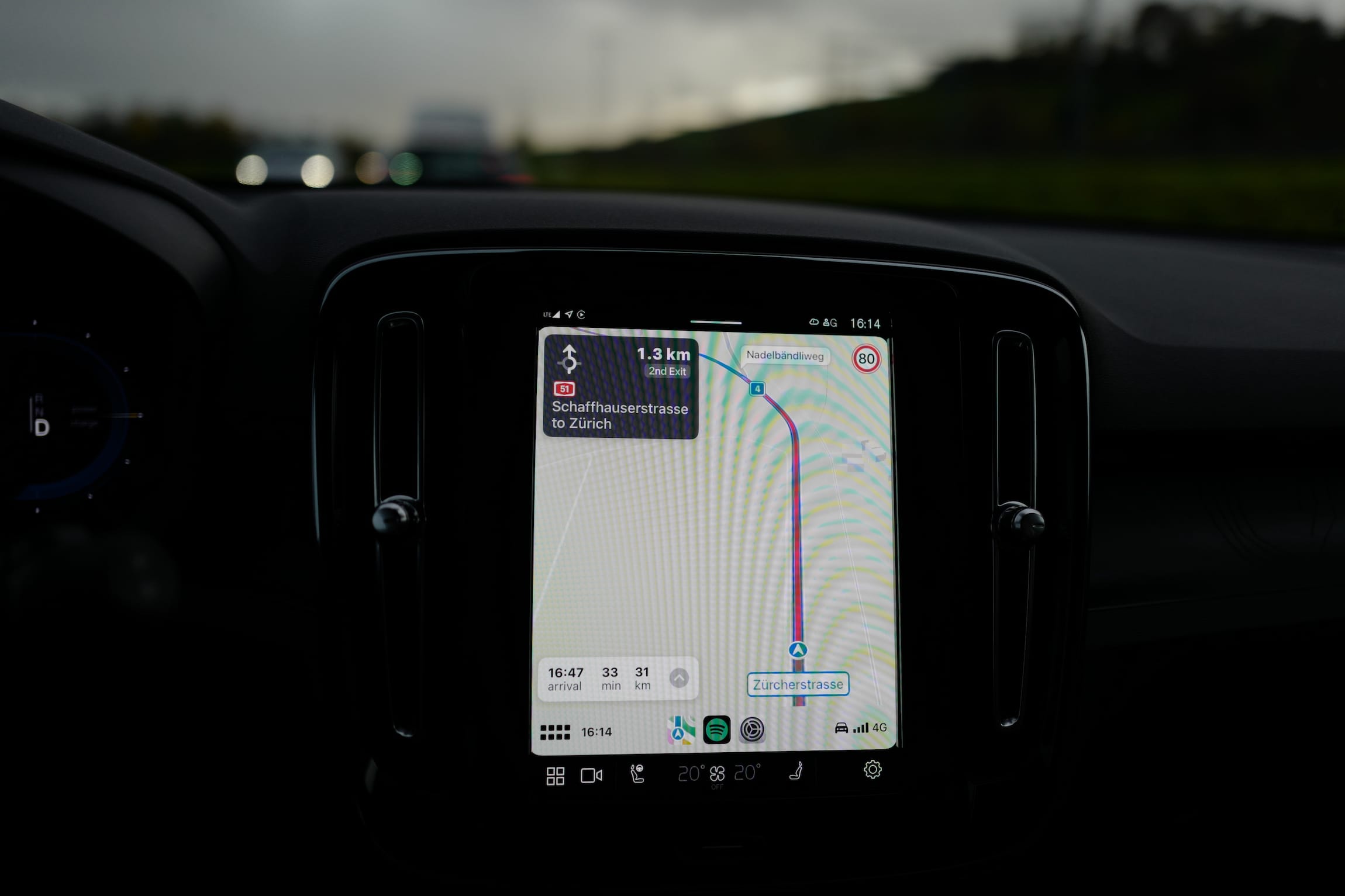 CarPlay on a centre screen