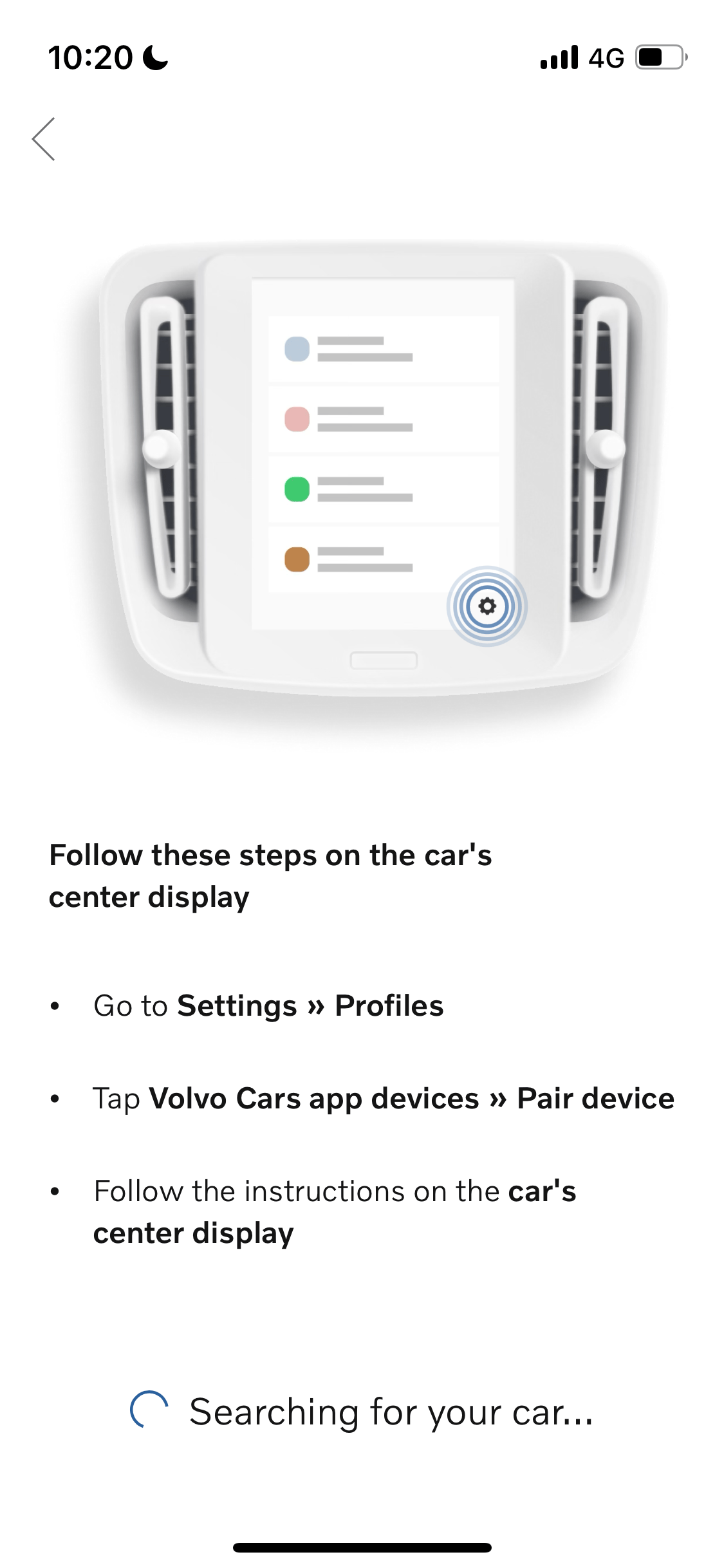 Volvo app scanning process